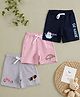 Button Bear Cotton Knit Pack Of 3 Nickelodeon Featuring Spongebob Printed Shorts - Light Grey Pink & Navy Blue