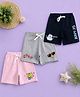 Button Bear Cotton Knit Pack Of 3 Nickelodeon Featuring Spongebob Printed Shorts - Pink Light Grey & Navy Blue