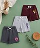 Button Bear Cotton Knit Pack Of 3 Nickelodeon Featuring Dora Text Printed Shorts - Charcoal Grey Light Grey & Maroon