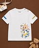 Button Bear Cotton Knit Cocomelon Featuring Half Sleeves Character Printed Tee - White
