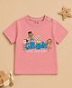 Button Bear Cotton Knit Cocomelon Featuring Half Sleeves Characters Printed Tee - Pink