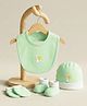 SuperBottoms Gift Set for Newborn babies , Cap, Mittens, Booties & Bib , Pack of 4