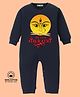 BLUSHES 100% Cotton Knit Navratri Theme Full Sleeves My First Navratri Text Printed Romper - Navy Blue