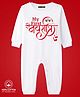 BLUSHES 100% Cotton Knit Navratri Theme Full Sleeves My First Navratri Text Printed Romper - White