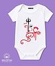 BLUSHES 100% Cotton Knit Durga Puja Theme Half Sleeves Maa Durga Text Printed Onesie - White