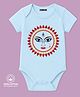 BLUSHES 100% Cotton Knit Durga Puja Theme Half Sleeves My First Durga Puja Text Printed Onesie - Aqua Blue