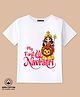 BLUSHES 100% Cotton Knit Navratri Theme Half Sleeves My First Navratri Text Printed Tee - White