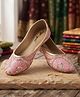 boyz n galz Sequins Embellished Floral Designed Mojaris - Pink