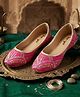 boyz n galz Sequin Embellished & Embroidered Mojaris - Fuchsia