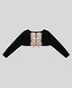 PinkCow Scuba Knit Full Sleeves Bow Applique Detailed Jacket - Black