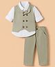 Babyhug 100% Cotton Knit Full Sleeves Shirt and Pant and Jacket with Bow Full Length in Green