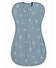 Cocoon Care Bamboo Cotton Printed Swaddle Pod for Baby 0-1M Blue