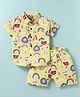 Dapper Dudes Cotton Mix Woven Half Sleeves Shirt & Short Co-Ords Set With Animal Print - Yellow