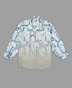 Actuel Cotton Woven Full Sleeves Alphabets Printed Shirt - White Beige & Grey