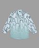 Actuel Cotton Woven Full Sleeves Alphabets Printed Shirt - White Green & Grey