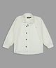 Actuel Woven Full Sleeves Cut Out Detailed Shirt With Beyounique Text Printed Tee - Cream