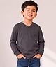 Campana 100% Cotton Knit Full Sleeves Solid Tee - Grey