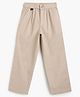 Campana Cotton Elastane Solid Trousers - Brown
