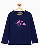 Campana 100% Cotton Knit Full Sleeves Dance Like A Star Text Printed Tee - Navy Blue