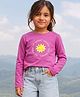 Campana 100% Cotton Knit Full Sleeves Do More Of What Makes You Happy Text Printed Tee - Dark Pink