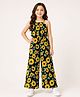 Little Marine Woven Sleeveless Sunflower Printed Jumpsuit - Multi Colour