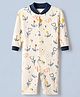 Junior Star Full Sleeves Floral Printed Romper - White