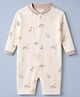 Junior Star Full Sleeves Animals Printed Romper - White