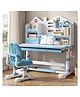 StarAndDaisy Kids Study Table and Chair Set Height Adjustable Study Desk with Ergonomic Chair 0 50 Degree Tilting Desktop Multiple Storage Compartments Bookshelf and Drawer 80 x 60 cm Desk
