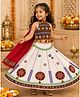 Banjara India Cotton Kutch Work Embroidered Mirrorwork Festive Wear Lehenga Chaniya Choli Set with Dupatta - White