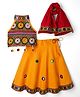 Banjara India Cotton Kutch Work Embroidered Mirrorwork Festive Wear Lehenga Chaniya Choli Set with Dupatta - Yellow