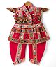 Banjara India Cotton Kutch Work Embroidered Kids Kediyu & Dhoti Set with Headband - Red