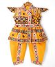 Banjara India Cotton Kutch Work Embroidered Kids Kediyu & Dhoti Set with Headband - Yellow