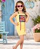 Lei-Chie Cotton Blend Knit Sleeveless Cool Girl Printed Dress - Yellow