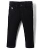 US Polo Assn Cotton Blend Knit Full Length Solid Jeans with Polo Player Embroidery - Black