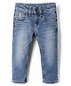 US Polo Assn Cotton Blend Knit Full Length Washed Jeans with Polo Player Embroidery - Blue