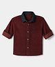 US Polo Assn 100% Cotton Woven Solid Shirt with Full Sleeves and Horseman Embroidery - Maroon