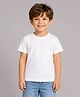 Palgrave Cotton Knit Half Sleeves Solid Tee - White