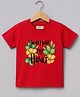 Palgrave Cotton Knit Half Sleeves You Have My Heart Text Printed Tee - Red