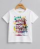 Palgrave Cotton Knit Half Sleeves Your Mind Is A Story Teller Text Printed Tee - White