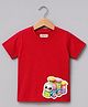 Palgrave Cotton Knit Half Sleeves Engine Printed Tee - Red