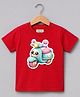 Palgrave Cotton Knit Half Sleeves Scooter Printed Tee - Red