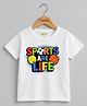 Palgrave Cotton Knit Half Sleeves Sports Are Free Text Printed Tee - White