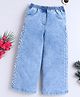 Bright Stars KIDSWEAR Denim Beads Embellished Mild Washed Jeans - Blue