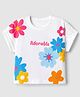 Babyhug 100% Cotton Knit T-Shirt with Half Sleeves and Floral Print in White for 12-18 Months