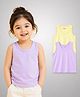 Kidbea Bamboo Woven Pack Of 2 Sleeveless Solid Vests - Lilac & Yellow