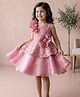 smile baby NX Tissue Woven Sleeveless Sequins Embellished Floral Applique Detailed Dress - Pink
