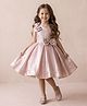 smile baby NX Tissue Woven Sleeveless Sequins Embellished Bow Applique Detailed Dress - Pink