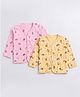 Little Angels Cotton Knit Pack Of 2 Full Sleeves Animals & Dinosaurs Printed Jhablas - Pink & Peach