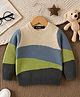 Sportking Knit Full Sleeves Colour Blocked Sweater - Beige & Multi Colour