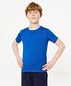 DECATHLON Domyos 100% Cotton Knit Half Sleeves Solid Tee - Blue